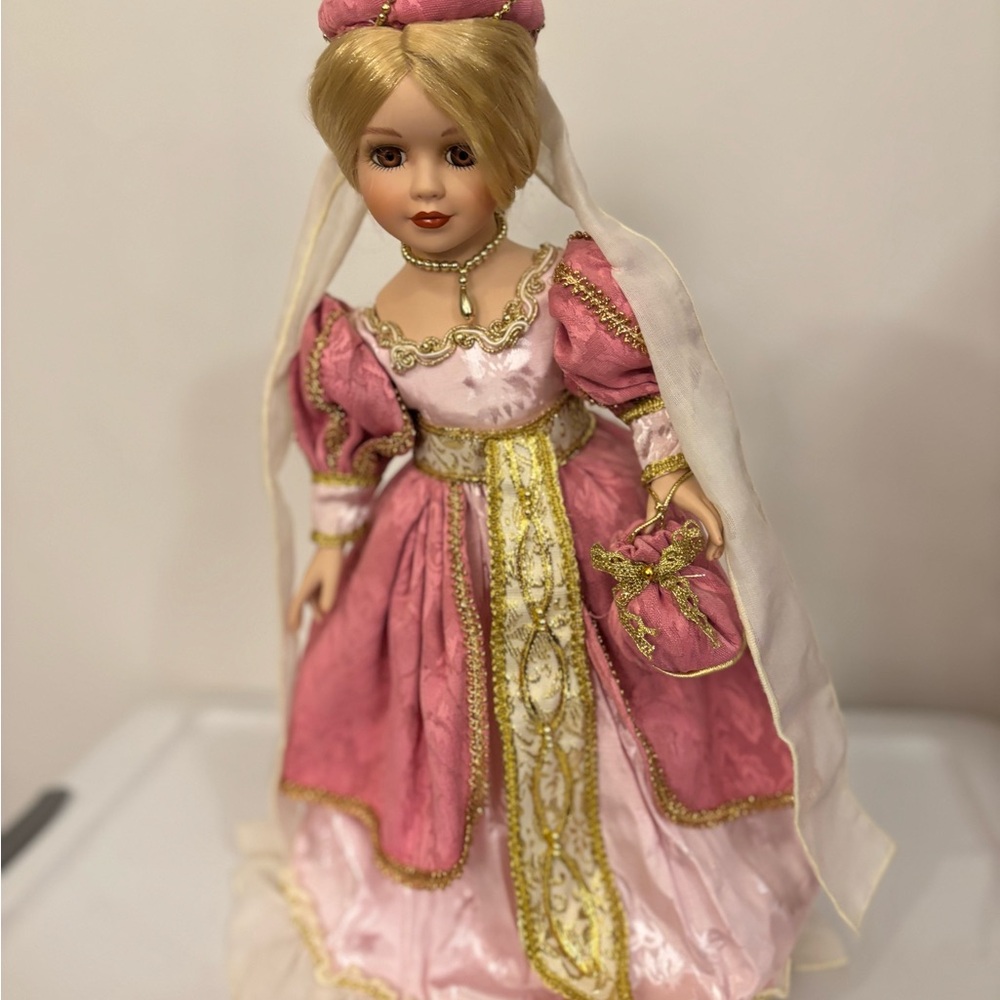 Elegant Pink porcelain Princess Doll